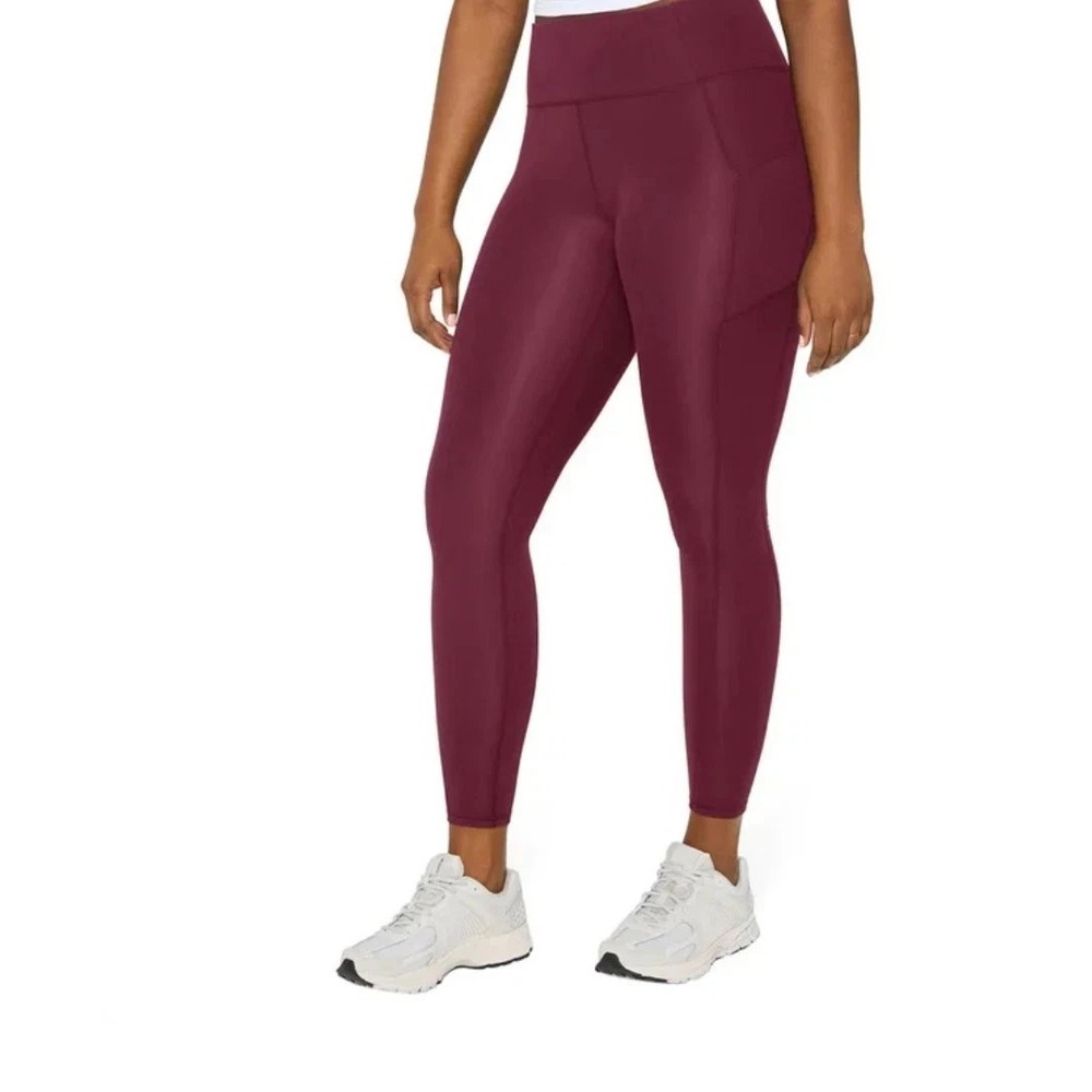 Fabletics Oasis Pureluxe High Waist Pockets Legging Dark Red 2XL 27 Inseam